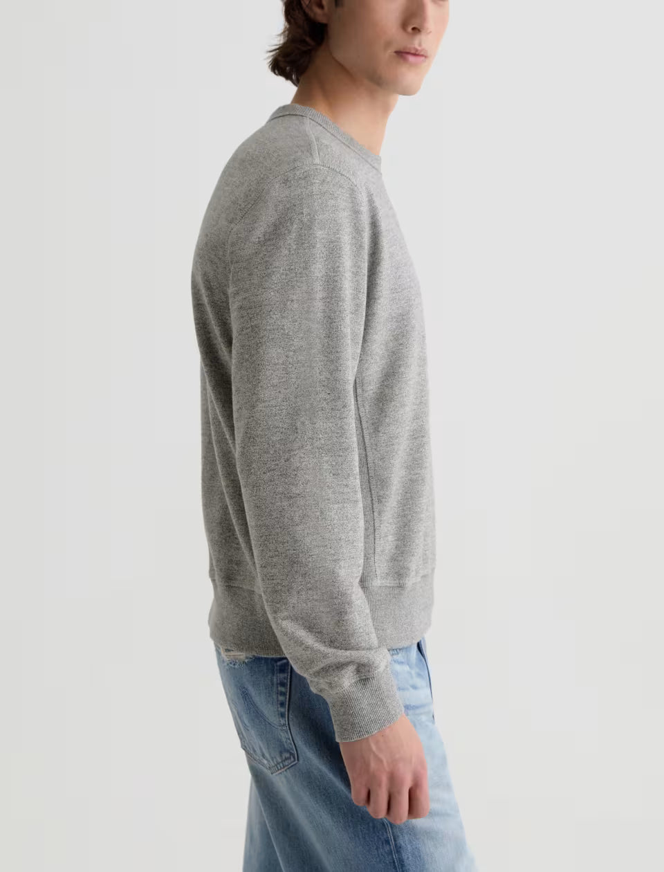 AG Blake Crew Sweatshirt - Heather Grey-Men's Sweatshirts-Brooklyn-Vancouver-Yaletown-Canada