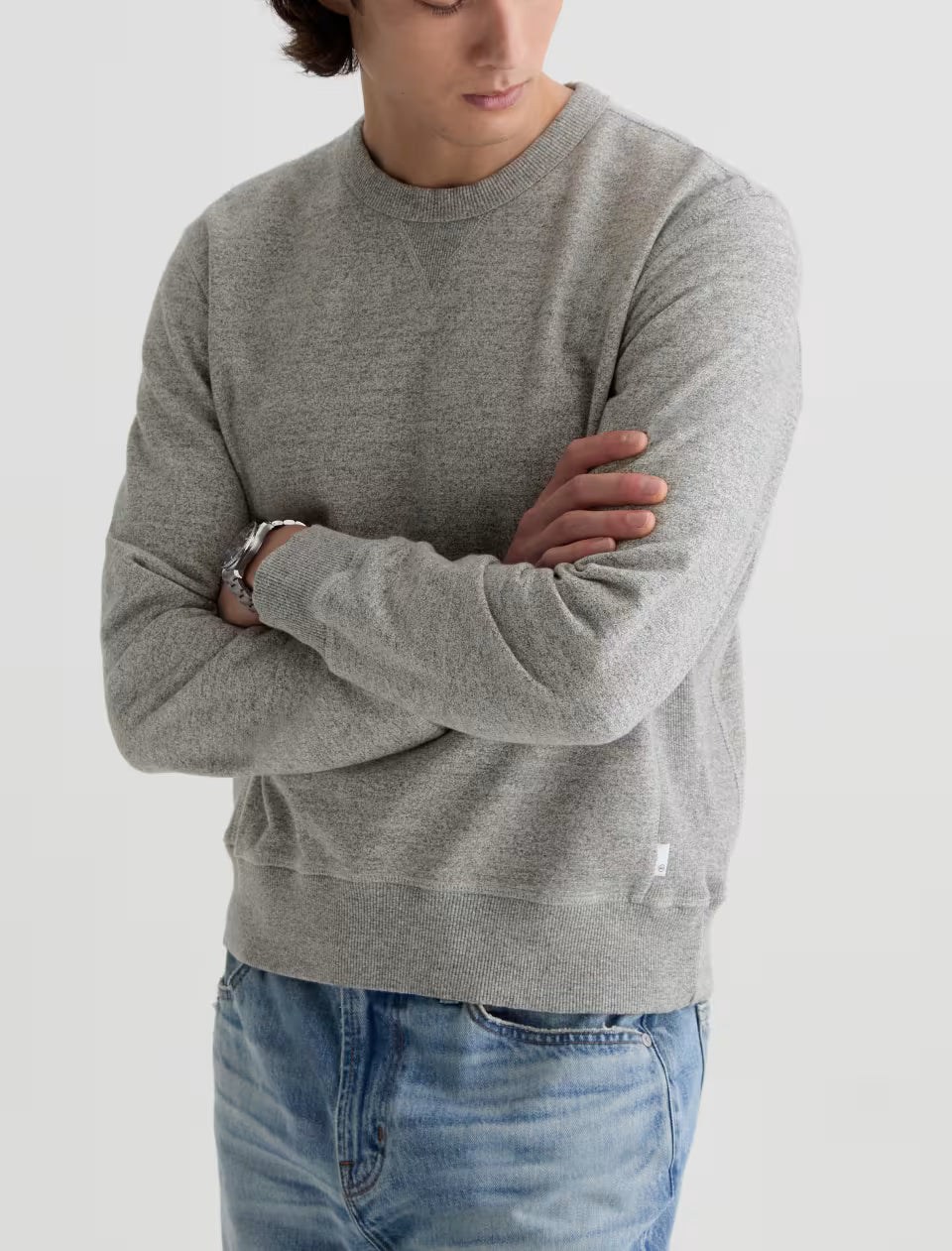 AG Blake Crew Sweatshirt - Heather Grey-Men's Sweatshirts-Brooklyn-Vancouver-Yaletown-Canada