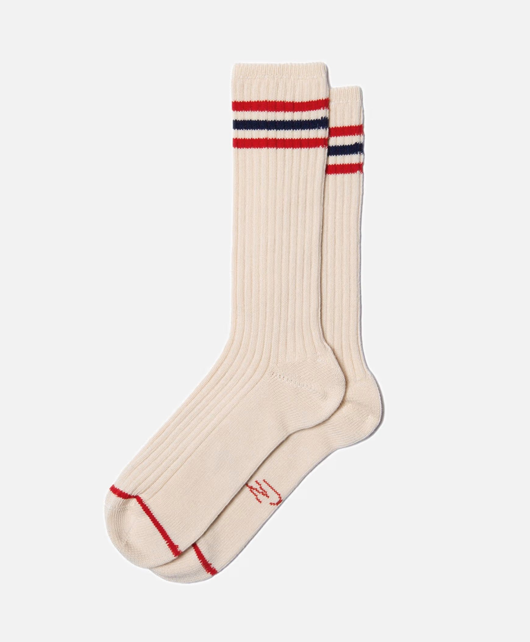 Nudie Men Tennis Socks Retro - Offwhite/Red-Men's Accessories-Brooklyn-Vancouver-Yaletown-Canada