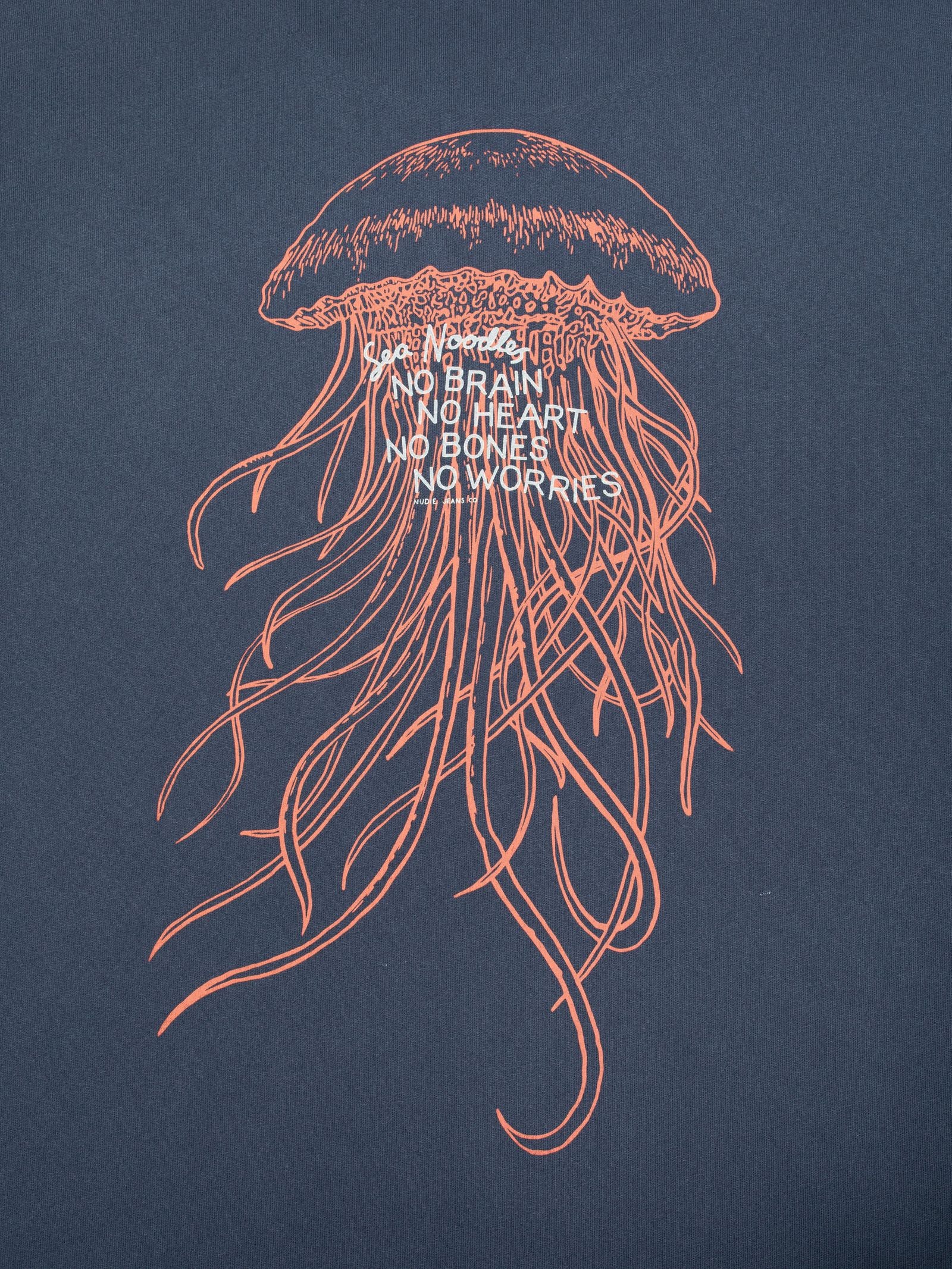 Nudie Roy Sea Noodles T-Shirt Dark Blue-Men's T-Shirts-Brooklyn-Vancouver-Yaletown-Canada