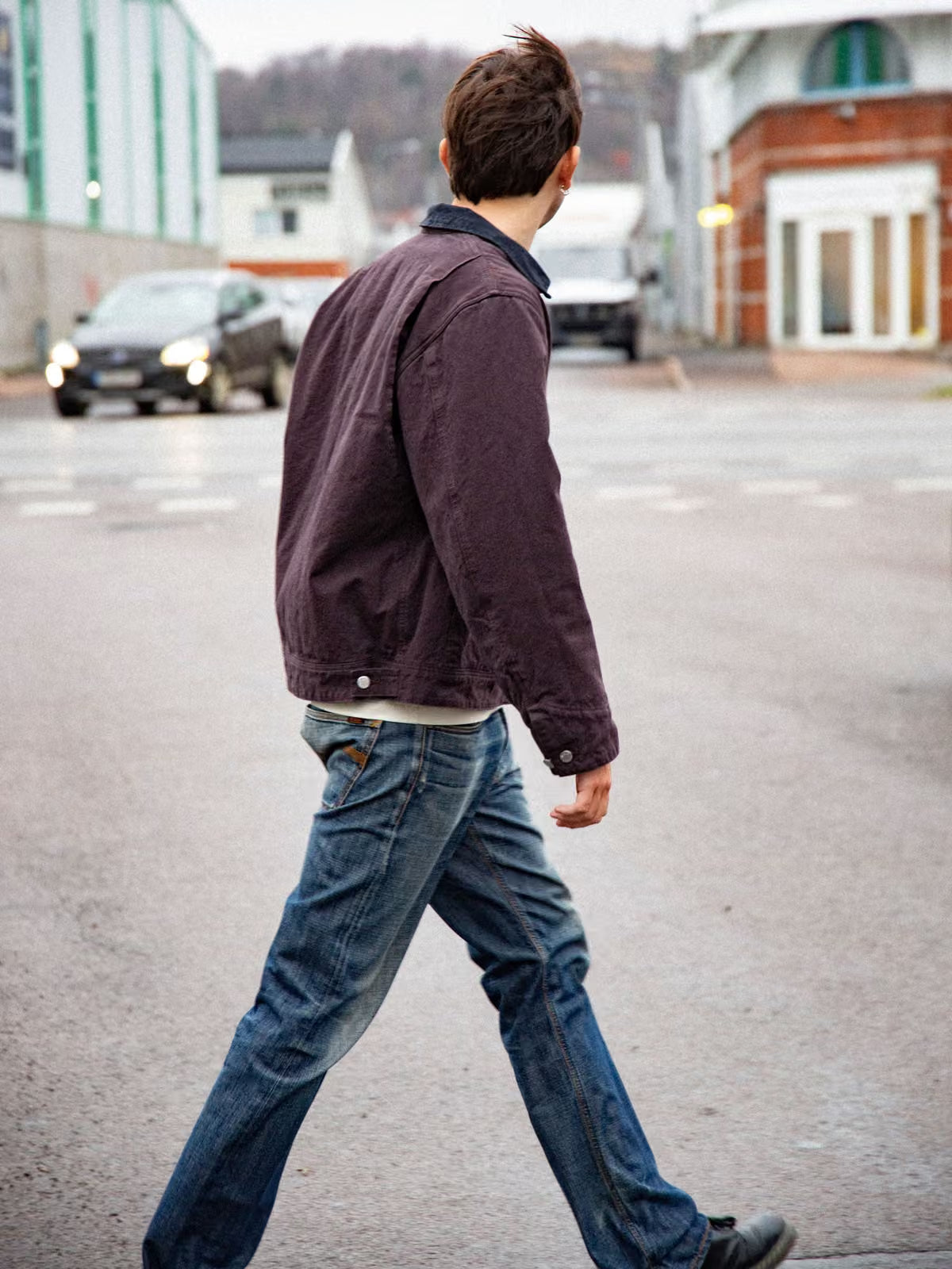 Nudie Blake Zip Jacket Duck Canvas - Dark Brown-Men's Jackets-Brooklyn-Vancouver-Yaletown-Canada