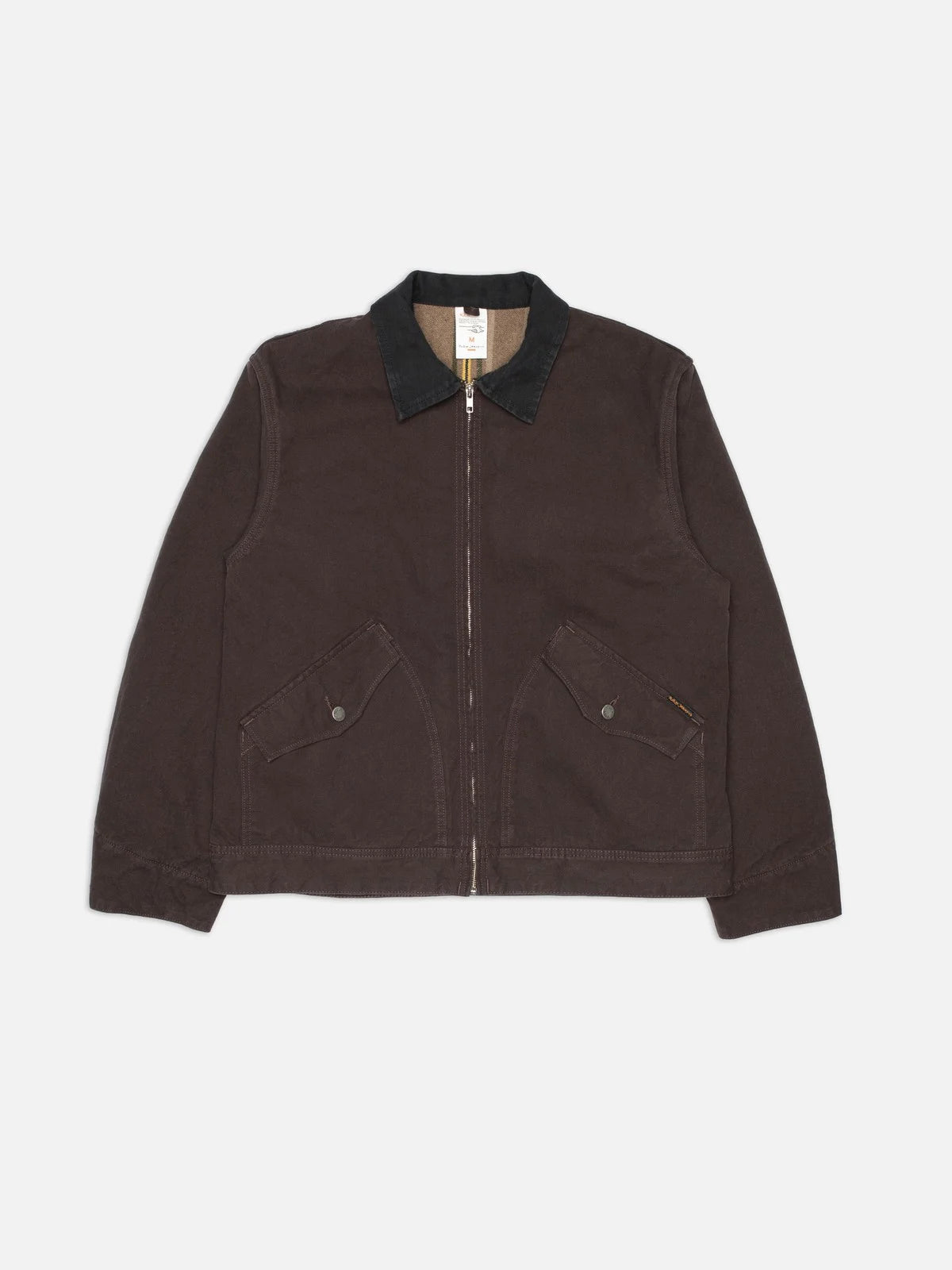 Nudie Blake Zip Jacket Duck Canvas - Dark Brown-Men's Jackets-Brooklyn-Vancouver-Yaletown-Canada