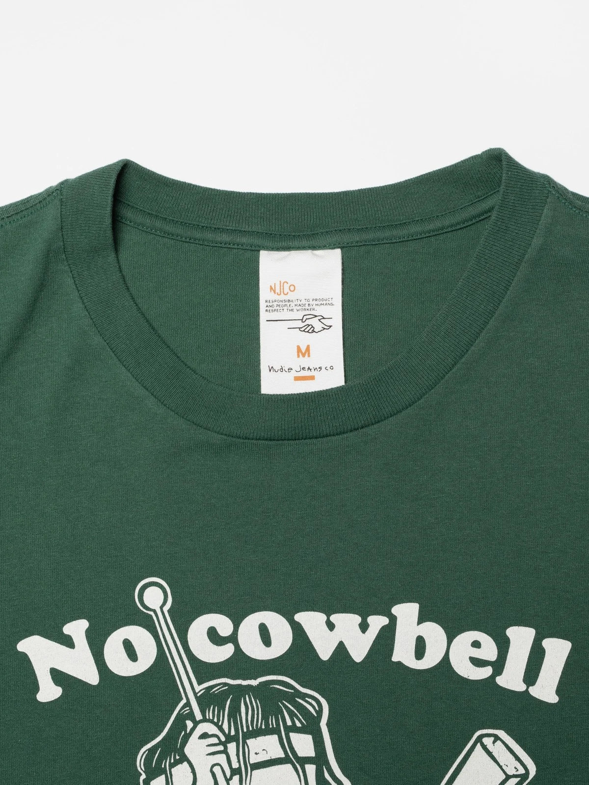Nudie Roy Short T-Shirt Cowbell - Offwhite/Green-Men's T-Shirts-Brooklyn-Vancouver-Yaletown-Canada