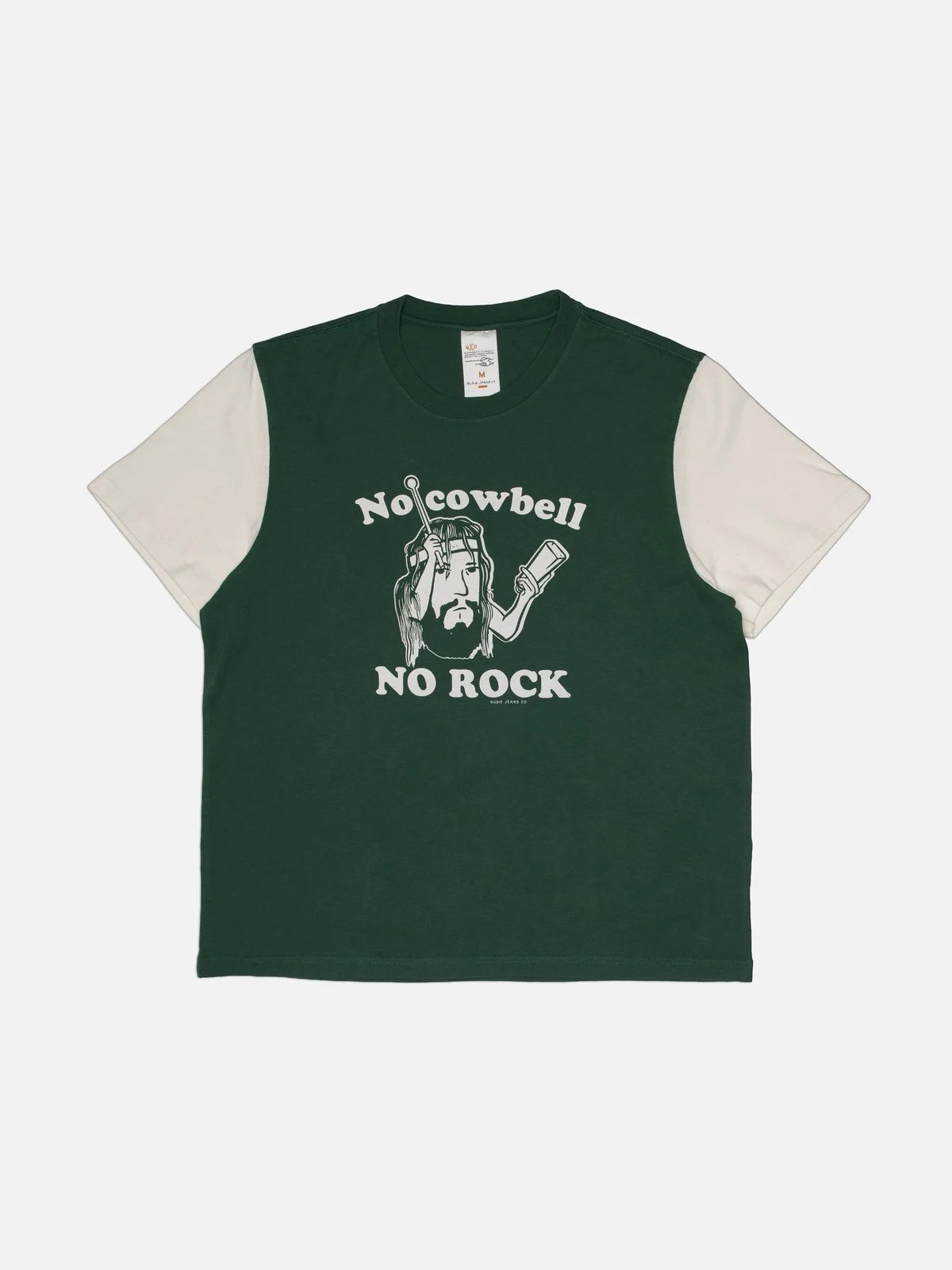 Nudie Roy Short T-Shirt Cowbell - Offwhite/Green-Men's T-Shirts-Brooklyn-Vancouver-Yaletown-Canada