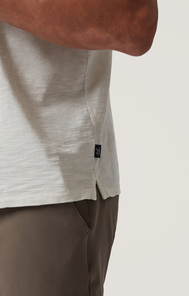 34 Heritage Slub Short Sleeve Henley Tee - Ivory-Men&#39;s T-Shirts-Brooklyn-Vancouver-Yaletown-Canada