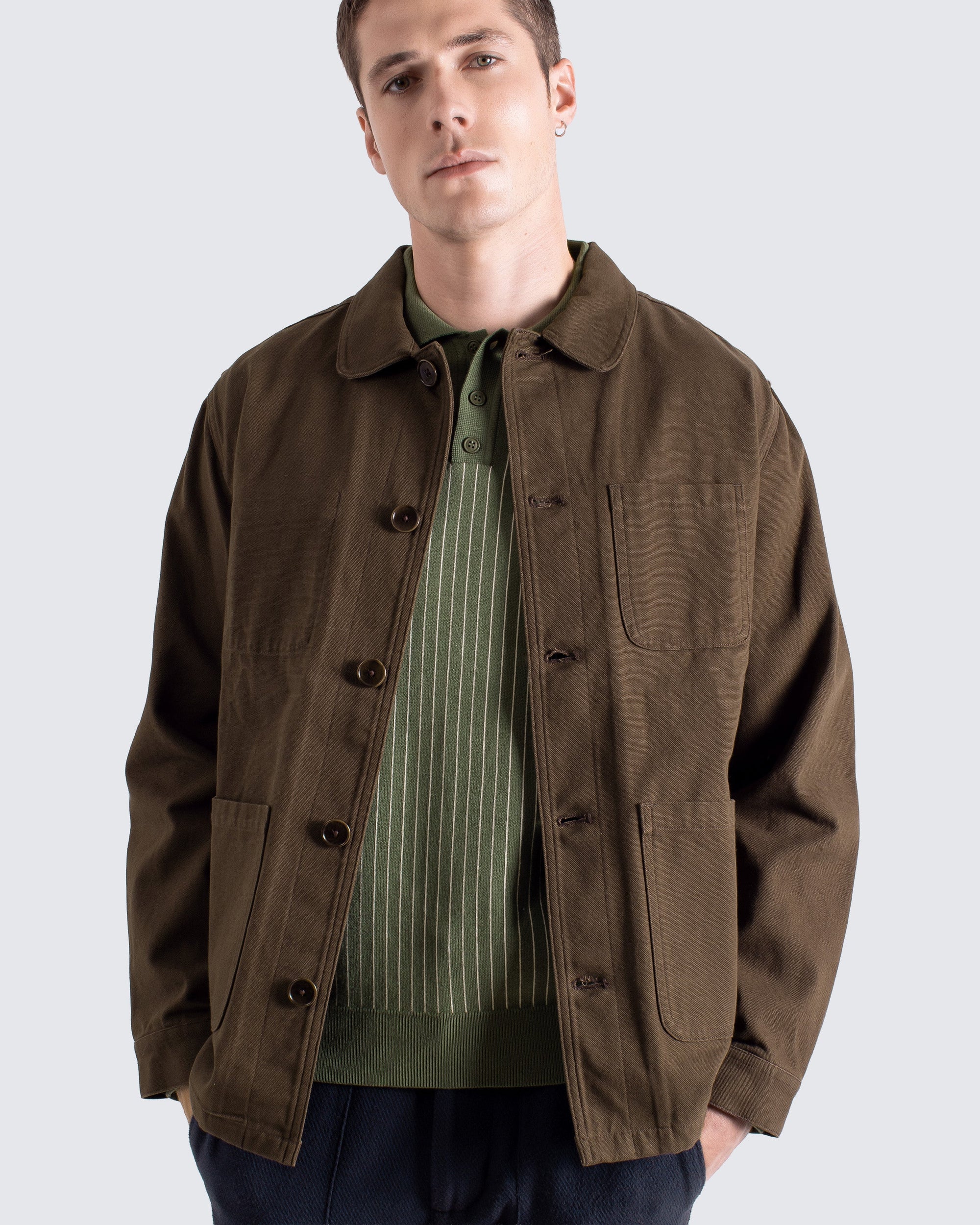 Far Afield Station Jacket - Panama Twill - Brown-Men&#39;s Jackets-Brooklyn-Vancouver-Yaletown-Canada