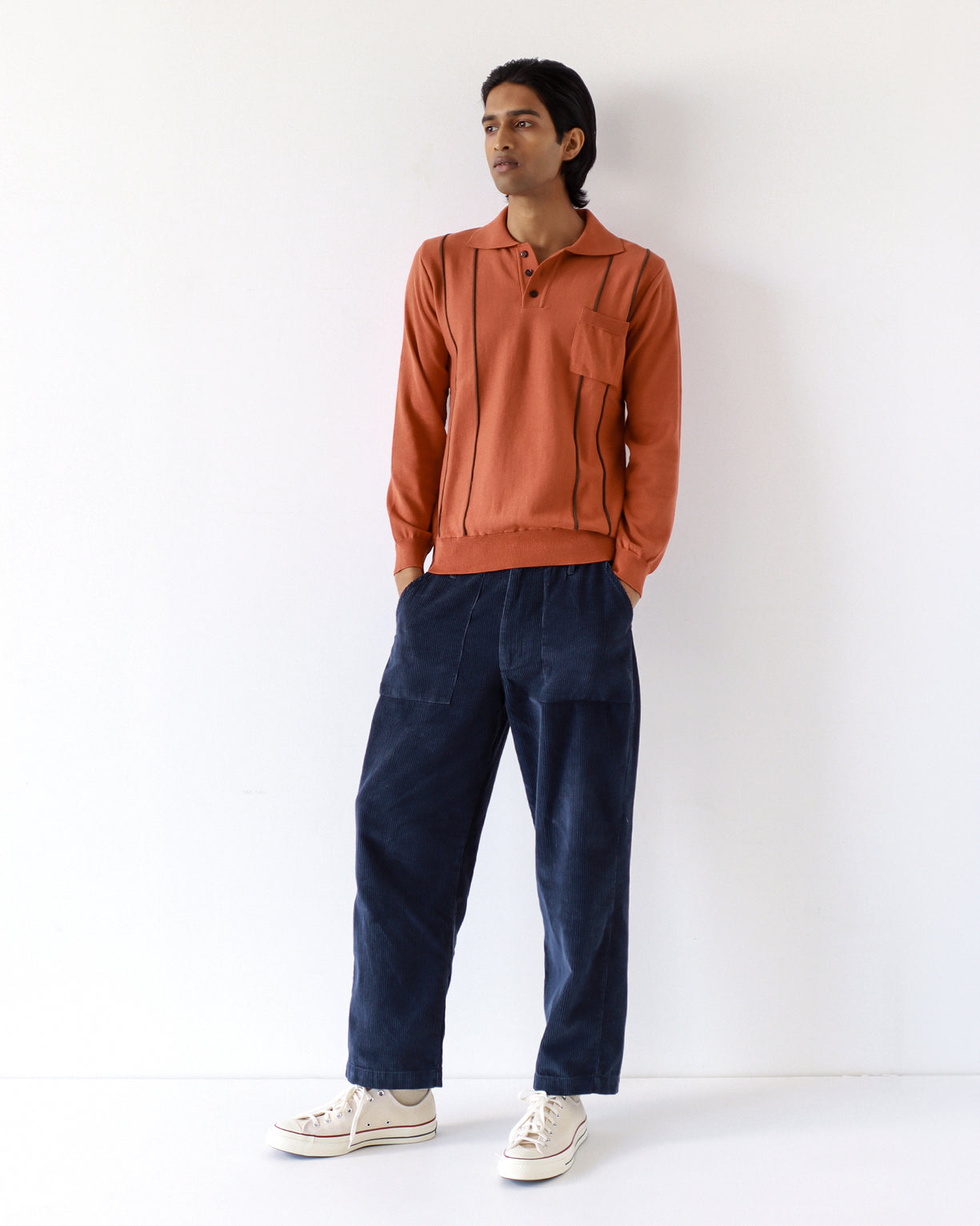 Far Afield Sweater Alfaro Knitted Polo BOrSBn-Men's Sweaters-Brooklyn-Vancouver-Yaletown-Canada