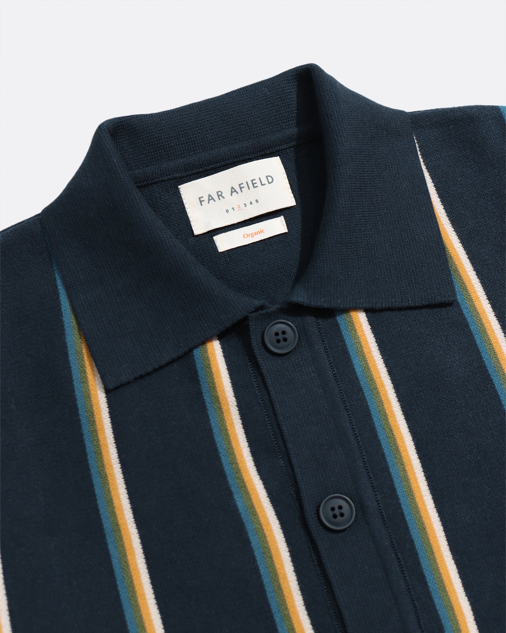 Far Afield Zigger Cardigan - Kuki Stripe - Navy Stripe Multi-Men&#39;s Sweaters-Brooklyn-Vancouver-Yaletown-Canada