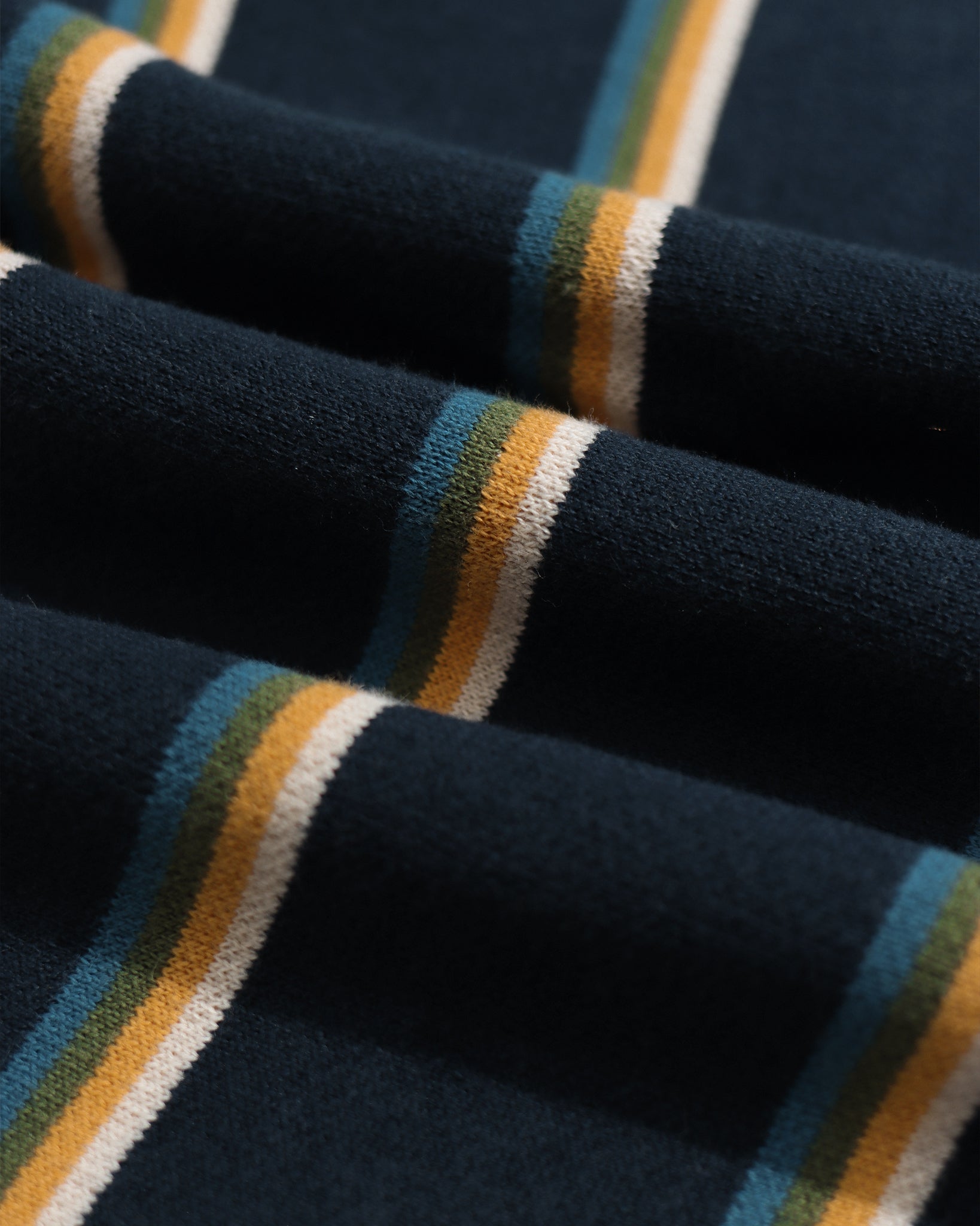 Far Afield Zigger Cardigan - Kuki Stripe - Navy Stripe Multi-Men&#39;s Sweaters-Brooklyn-Vancouver-Yaletown-Canada