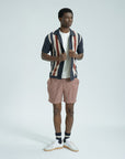 Far Afield Velzy Knitted Shirt - Simple Stripe - Navy/Multi-Men's Shirts-Brooklyn-Vancouver-Yaletown-Canada