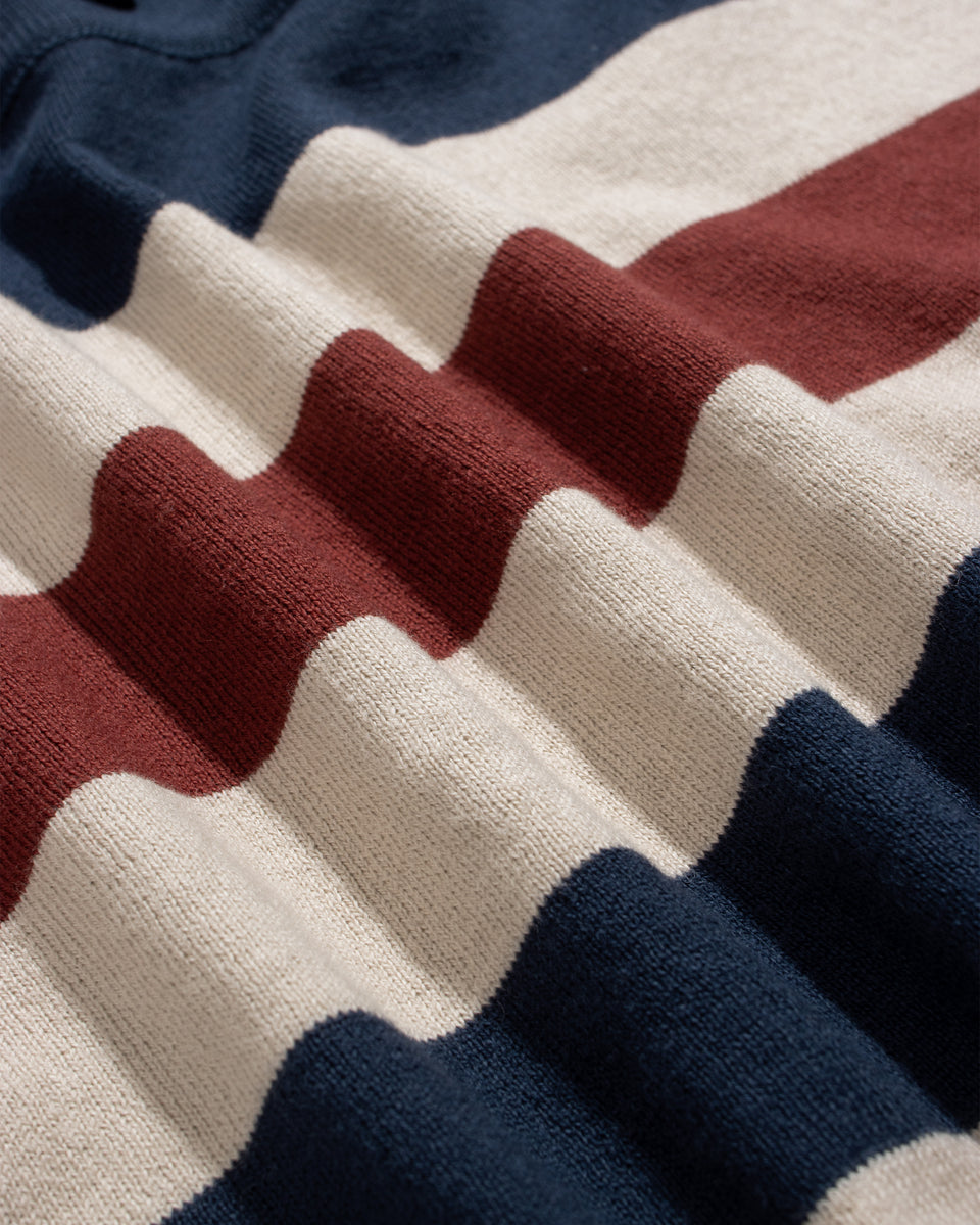 Far Afield Velzy Knitted Shirt - Simple Stripe - Navy/Multi-Men's Shirts-Brooklyn-Vancouver-Yaletown-Canada