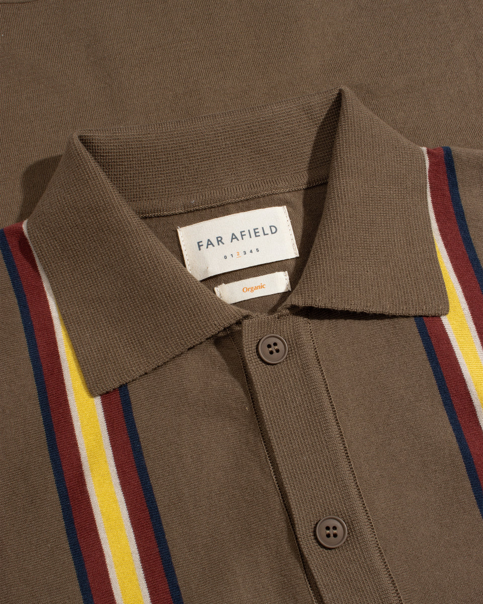 Far Afield Velzy Knitted Shirt - Canopy Stripe - Brown/Multi-Men's Shirts-Brooklyn-Vancouver-Yaletown-Canada