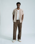 Far Afield Selleck Shirt - Dobby Stripe - Sand/Red-Men's Shirts-Brooklyn-Vancouver-Yaletown-Canada
