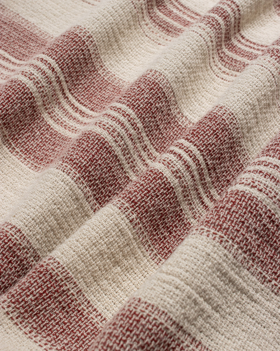 Far Afield Selleck Shirt - Dobby Stripe - Sand/Red-Men's Shirts-Brooklyn-Vancouver-Yaletown-Canada