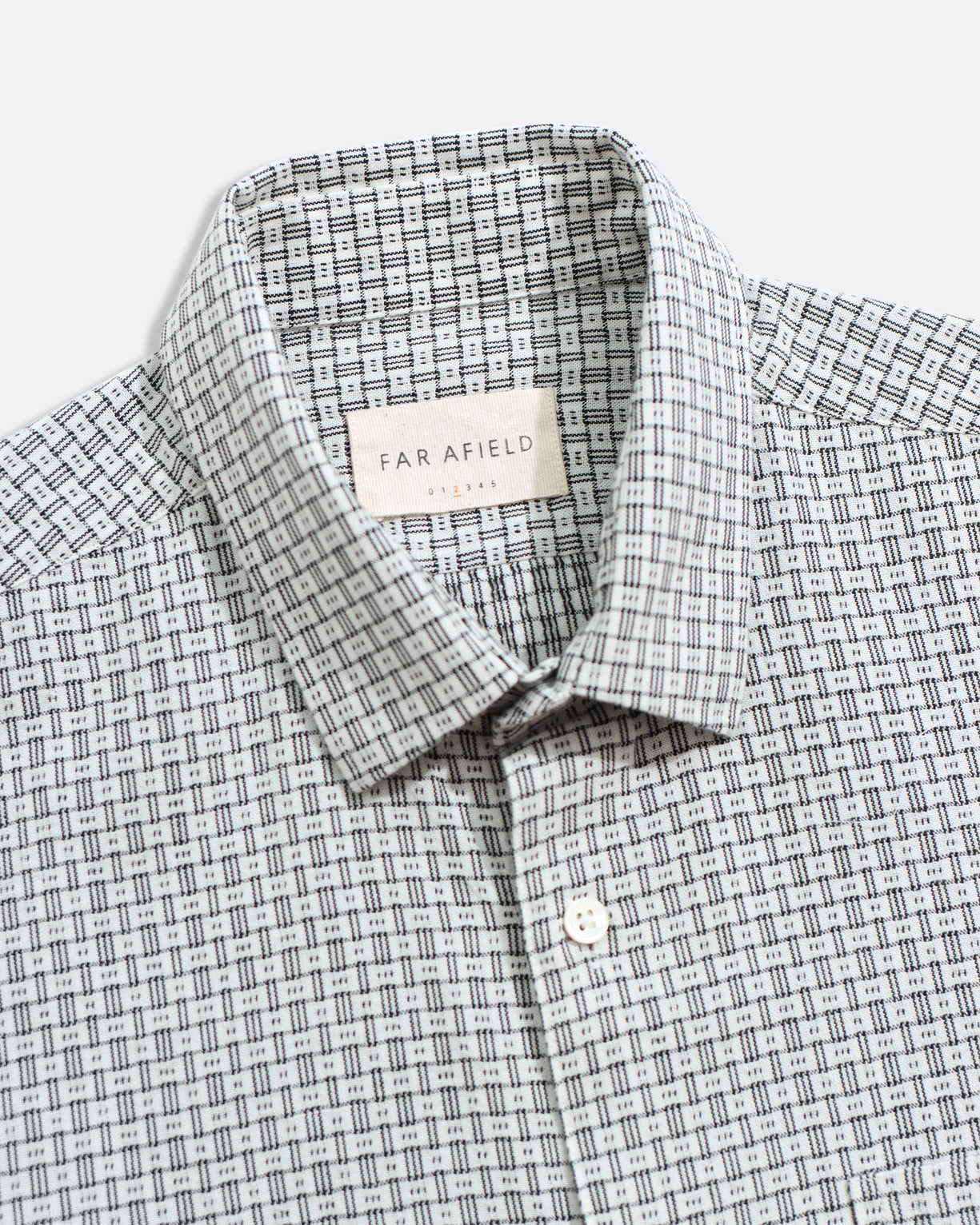Far Afield Classic Two Pocket Shirt - Dobby Blocks - White/Grey-Men&#39;s Shirts-Brooklyn-Vancouver-Yaletown-Canada