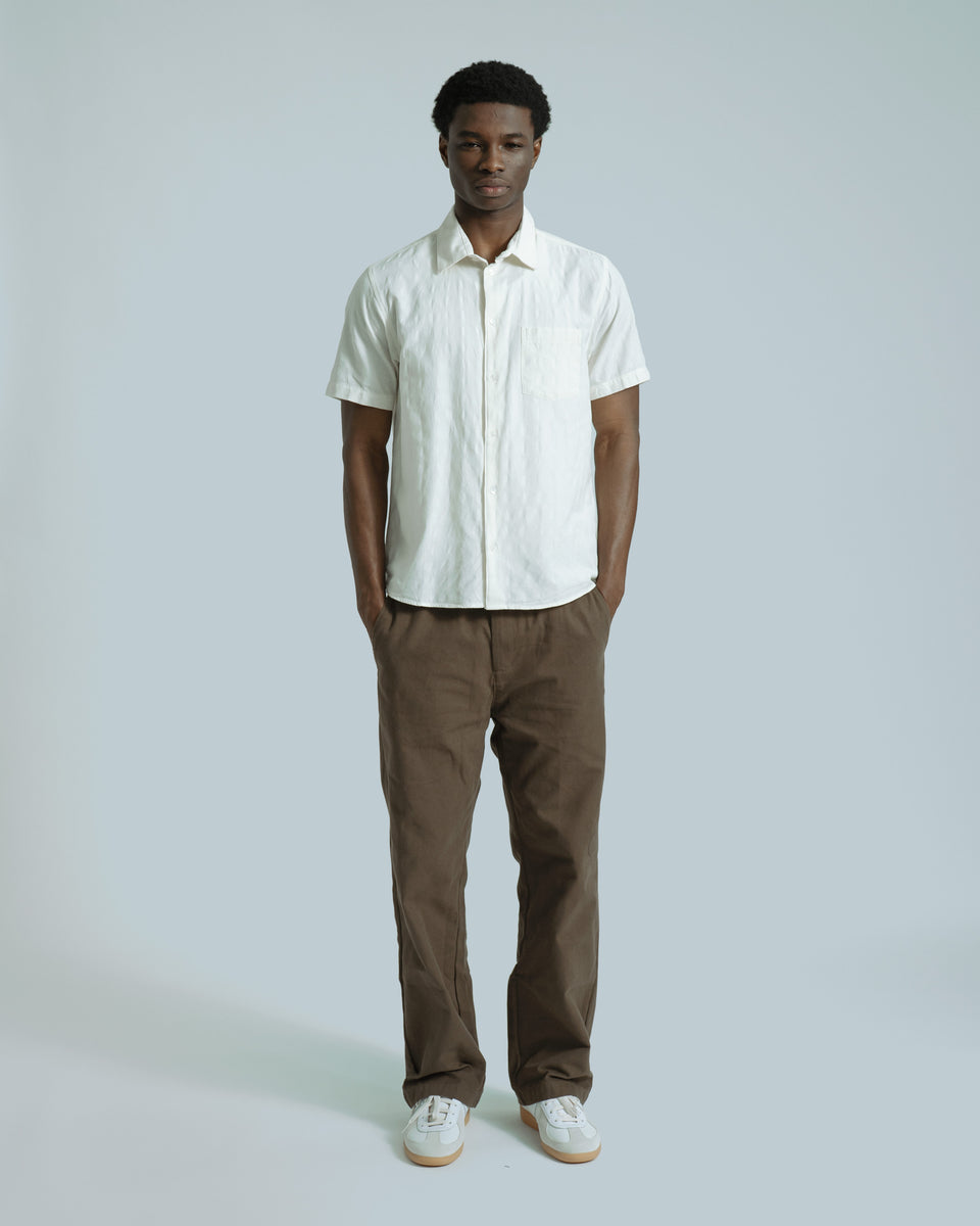 Far Afield Classic Shirt - Tonal Dobby - White-Men's Shirts-Brooklyn-Vancouver-Yaletown-Canada