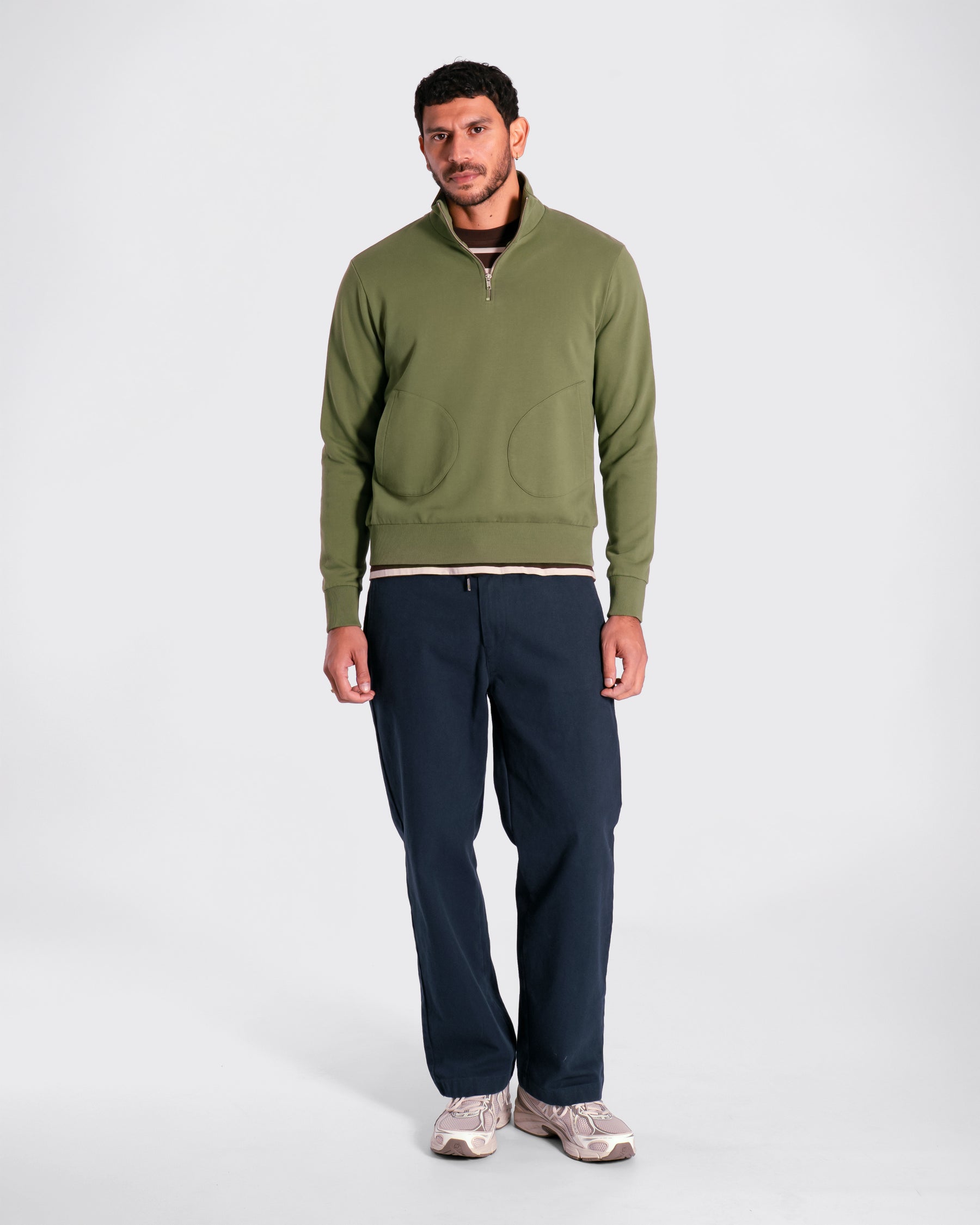 Far Afield Funnel Neck Sweatshirt - Green-Men's Sweatshirts-Brooklyn-Vancouver-Yaletown-Canada