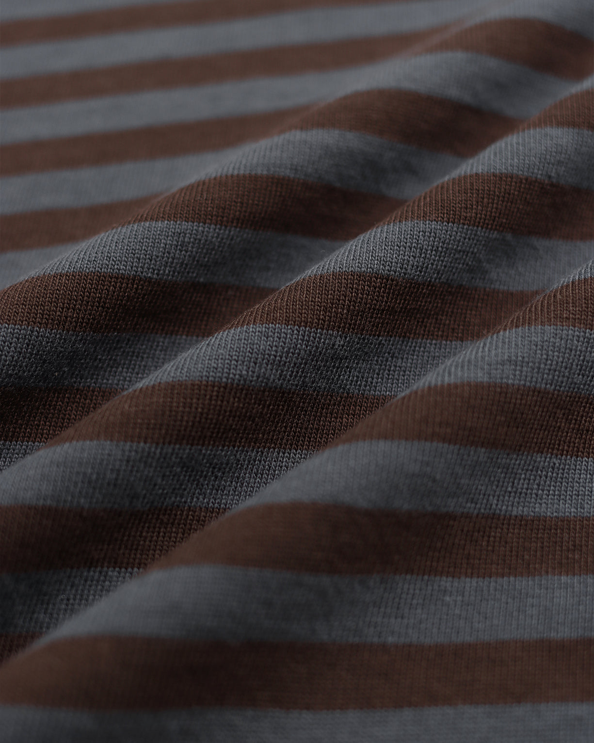 Far Afield Breton Stripe T-Shirt - Yarn Dyed - Grey/Brown-Men&#39;s Shirts-Brooklyn-Vancouver-Yaletown-Canada