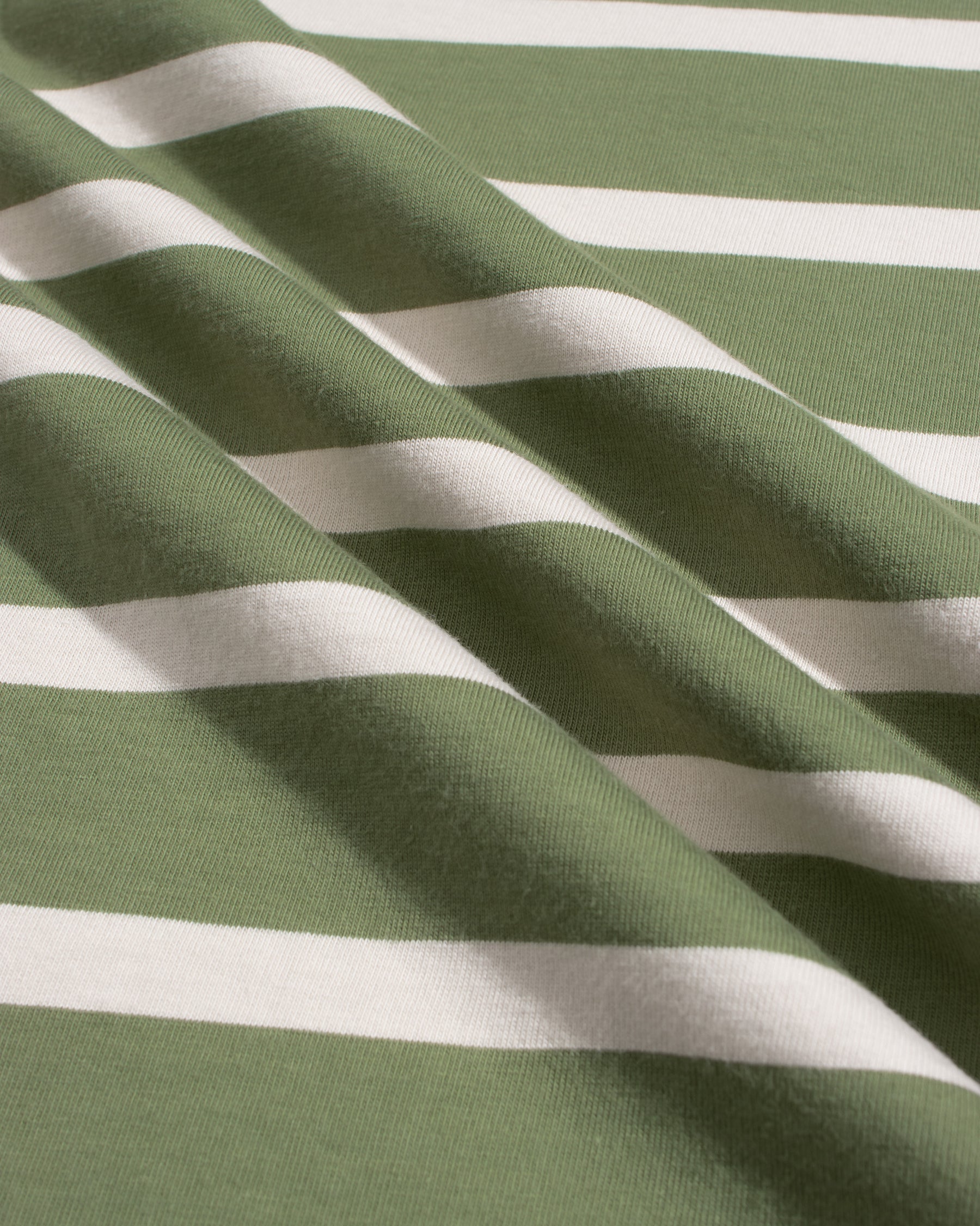 Far Afield Breton Stripe Long Sleeved T-Shirt - Green/Sand-Men's T-Shirts-Brooklyn-Vancouver-Yaletown-Canada