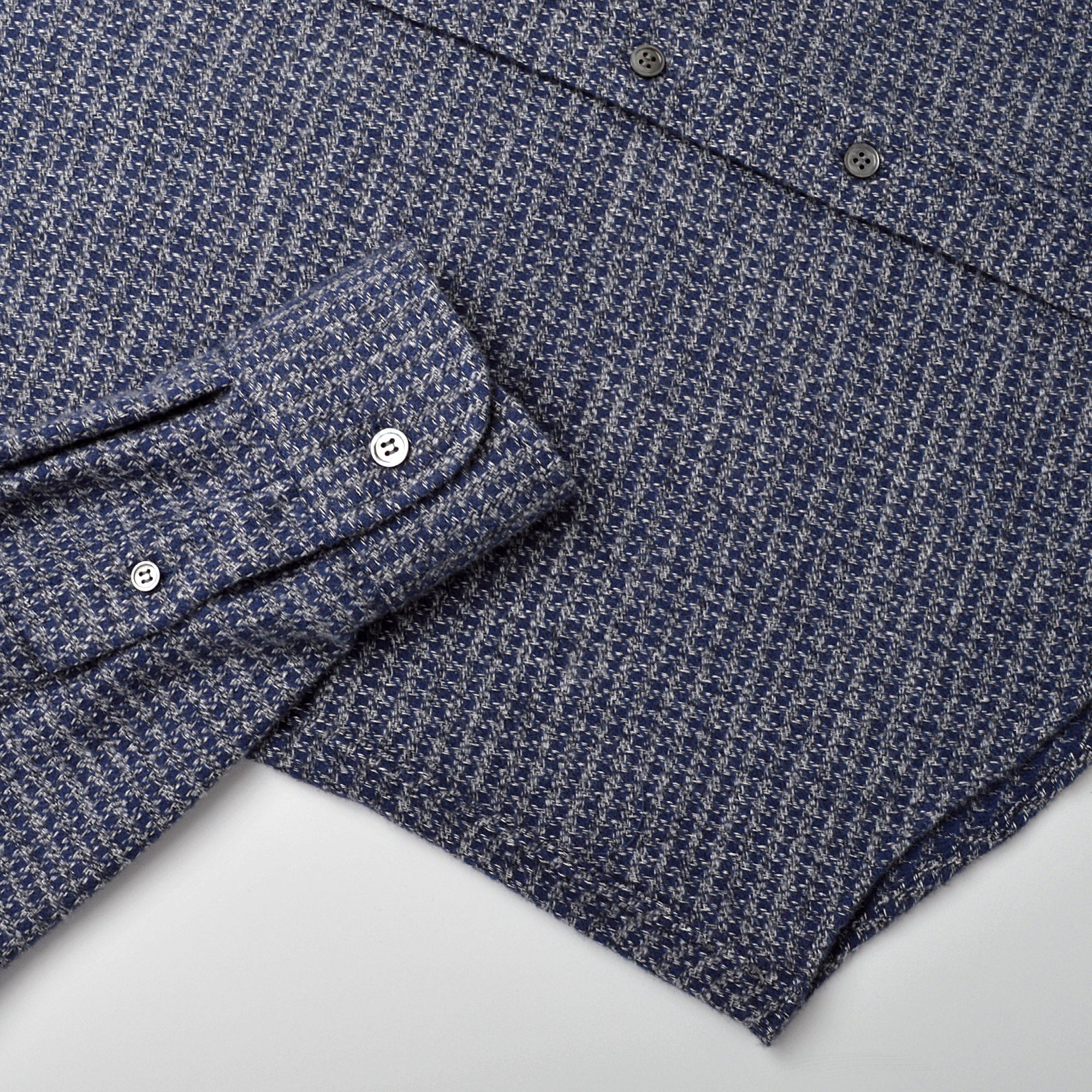 Outclass Flannel Classic Shirt - Indigo Houndstooth-Men&#39;s Shirts-Brooklyn-Vancouver-Yaletown-Canada