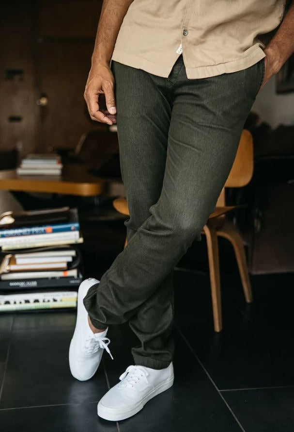 Kato - The Axe Slim French Terry - Military Green-Men&#39;s Pants-Yaletown-Vancouver-Surrey-Canada 