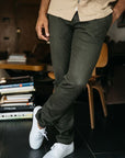 Kato - The Axe Slim French Terry - Military Green-Men's Pants-Yaletown-Vancouver-Surrey-Canada 
