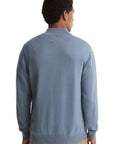 Barbour Cotton Half Zip Knitted Jumper - Tarn Blue-Men's Sweaters-Brooklyn-Vancouver-Yaletown-Canada