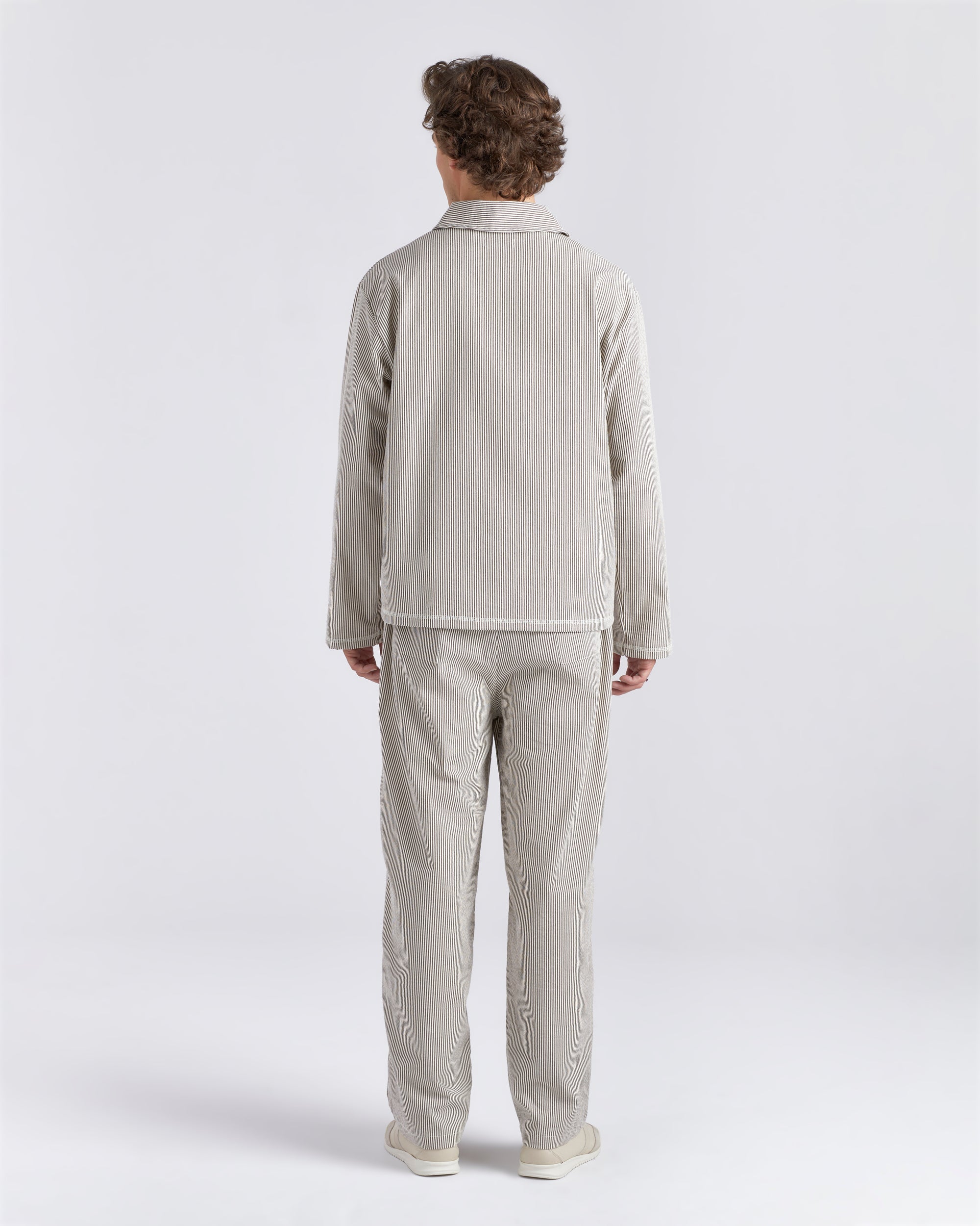 Bather Clay Pinstripe Tour Jacket - Brown-Men's Jackets-Brooklyn-Vancouver-Yaletown-Canada