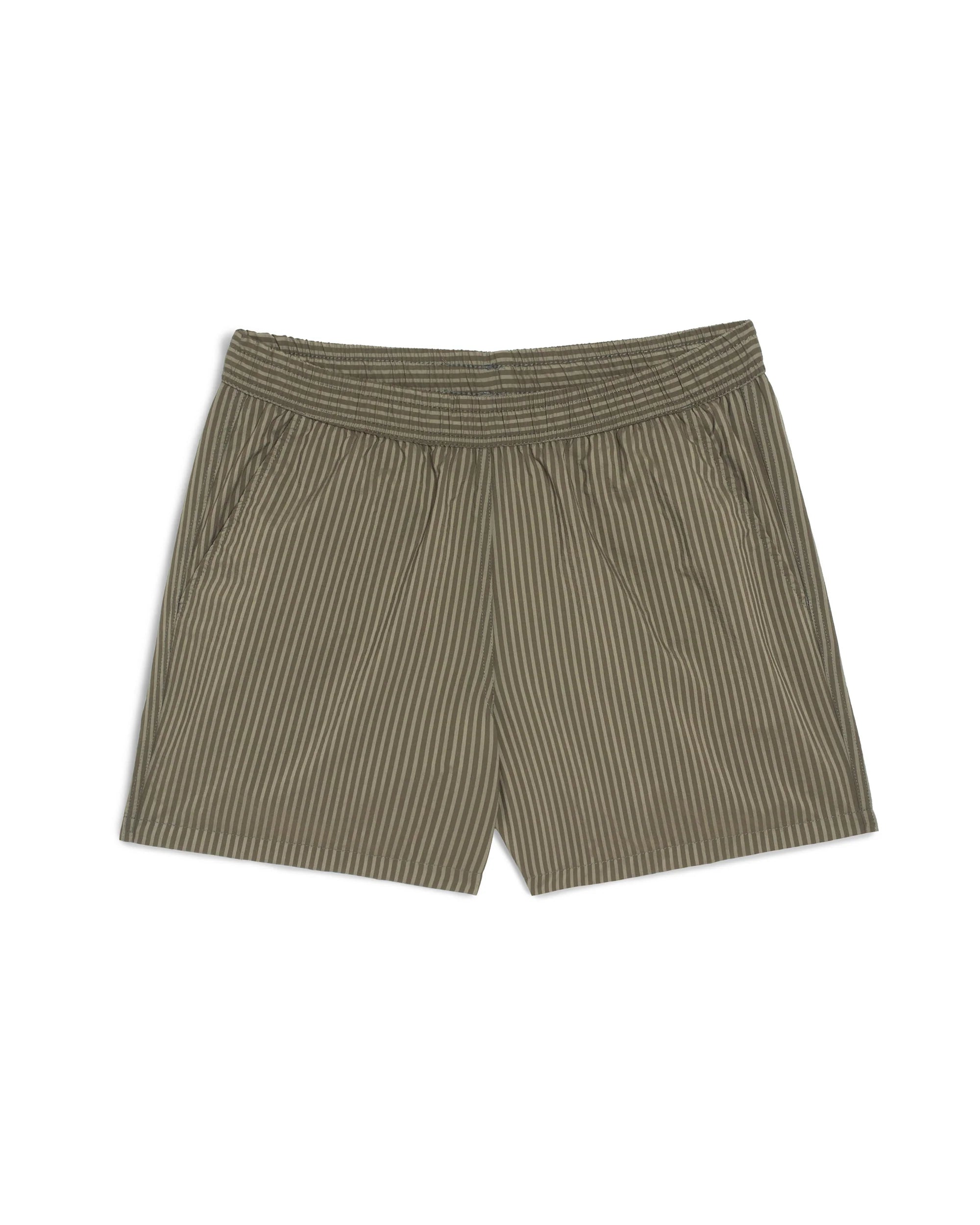 Bather Fossil Seersucker Modern Trunk - Grey-Men's Shorts-Brooklyn-Vancouver-Yaletown-Canada