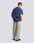 Bather Navy Linen Camp Shirt - Navy-Men's Shirts-Brooklyn-Vancouver-Yaletown-Canada