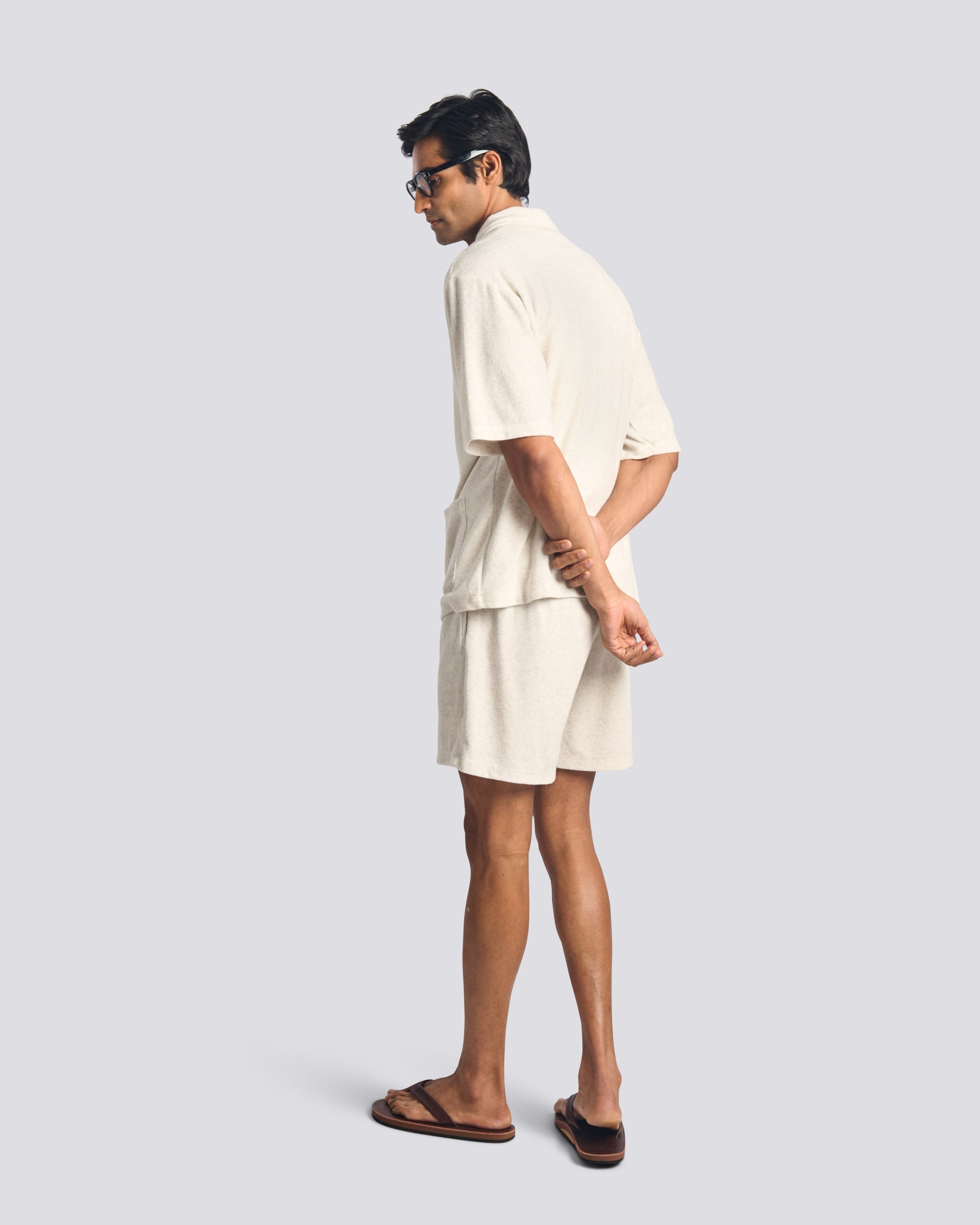 Bather Dove Terry Tour Short - White-Men's Shorts-Brooklyn-Vancouver-Yaletown-Canada