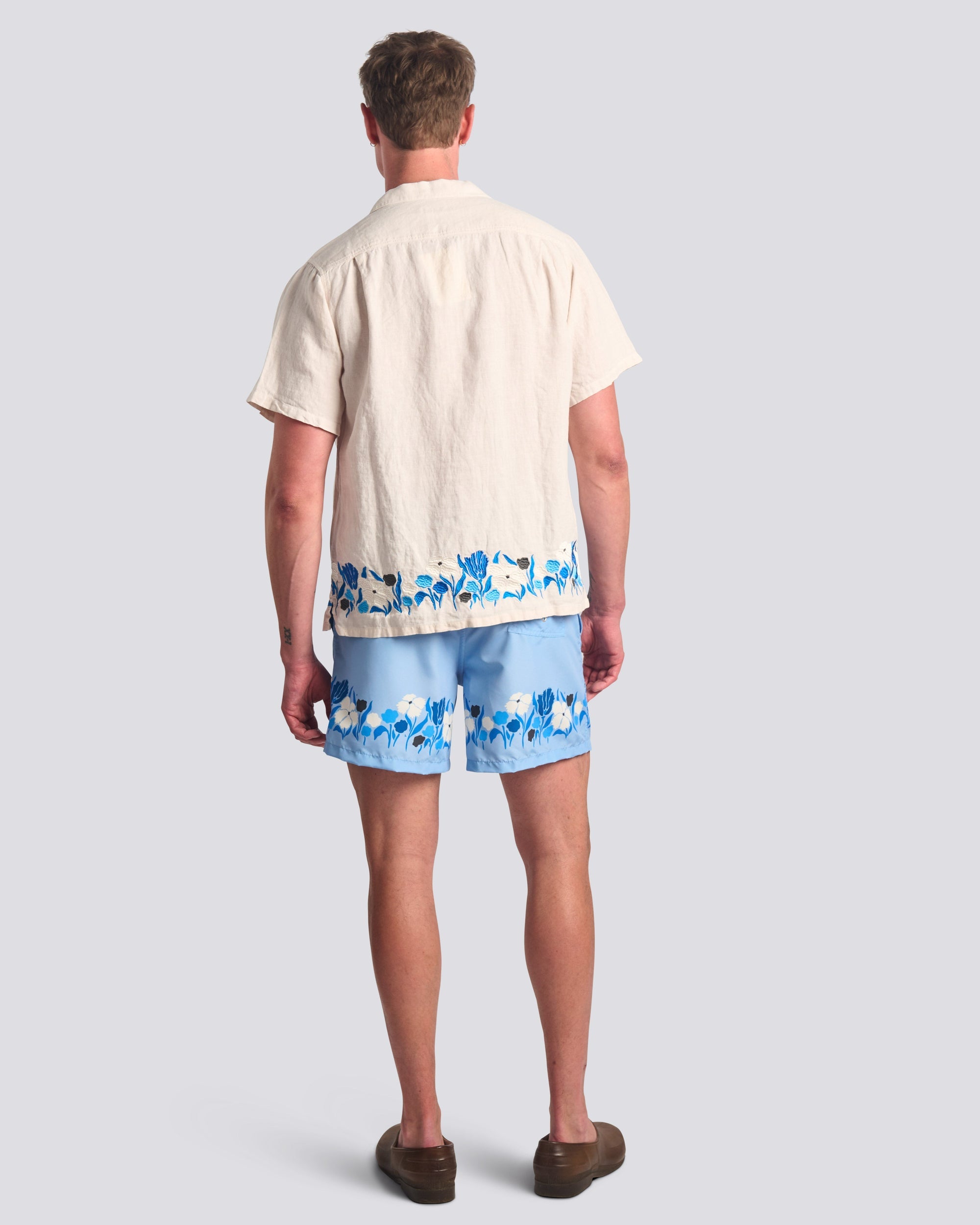 Bather Regatta Lawn Swim Trunk - Light Blue-Men's Shorts-Brooklyn-Vancouver-Yaletown-Canada