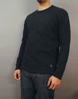 Outclass Double Slub L/S Pocket T-Shirt - Black-Men's T-Shirts-Brooklyn-Vancouver-Yaletown-Canada