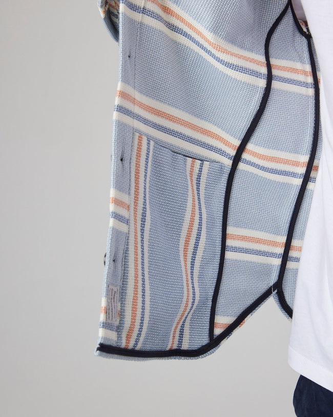 Peregrine Blunt Overshirt - River Stripe-Men's Shirts-Brooklyn-Vancouver-Yaletown-Canada