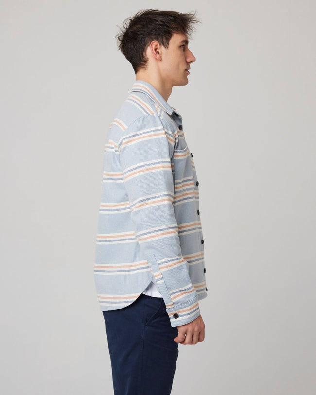 Peregrine Blunt Overshirt - River Stripe-Men's Shirts-Brooklyn-Vancouver-Yaletown-Canada