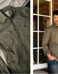 Kato-The Brace LS Oxford St. Button Up-Pigment Dark Green FW23-Men's Shirts-Yaletown-Vancouver-Surrey-Canada