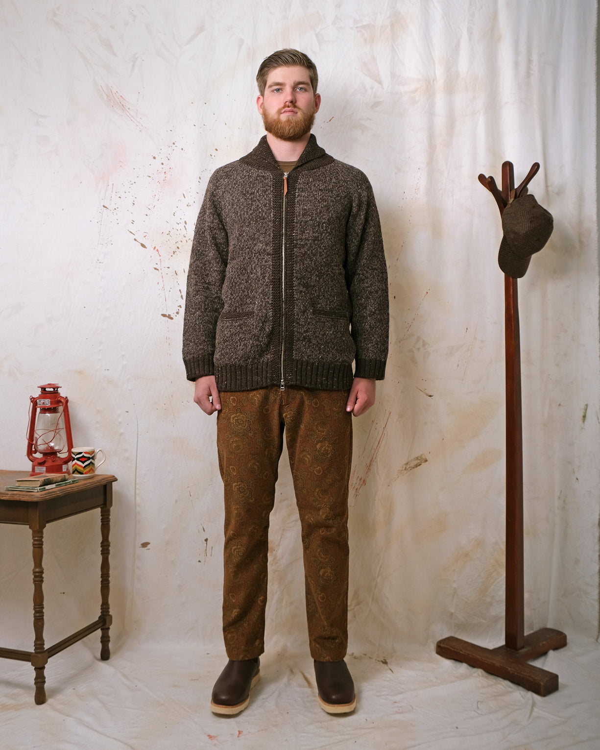 Outclass Zip Cardigan - Brown Marl-Men&#39;s Sweaters-Brooklyn-Vancouver-Yaletown-Canada