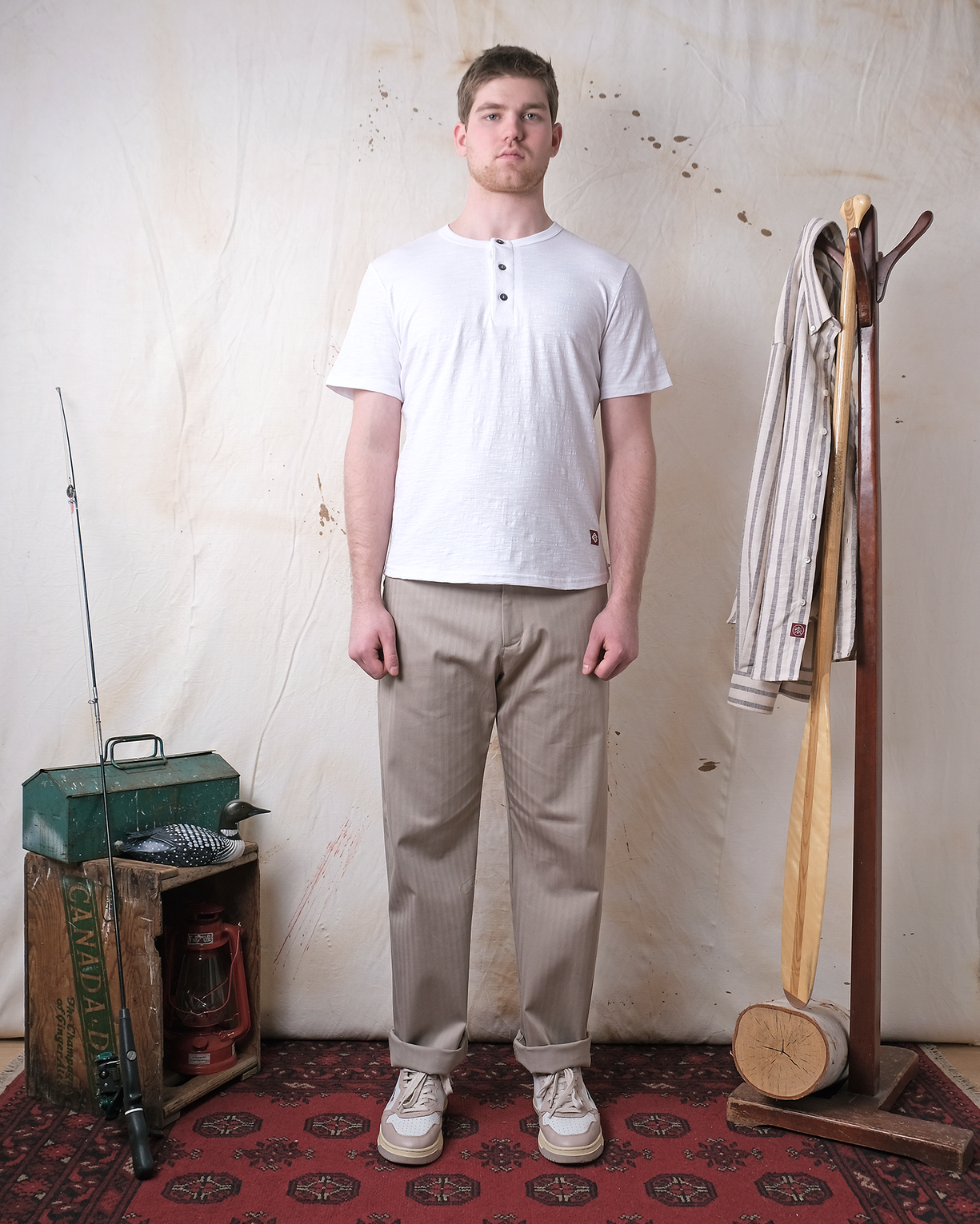 Outclass Slub S/S Henley - White-Men's T-Shirts-Brooklyn-Vancouver-Yaletown-Canada