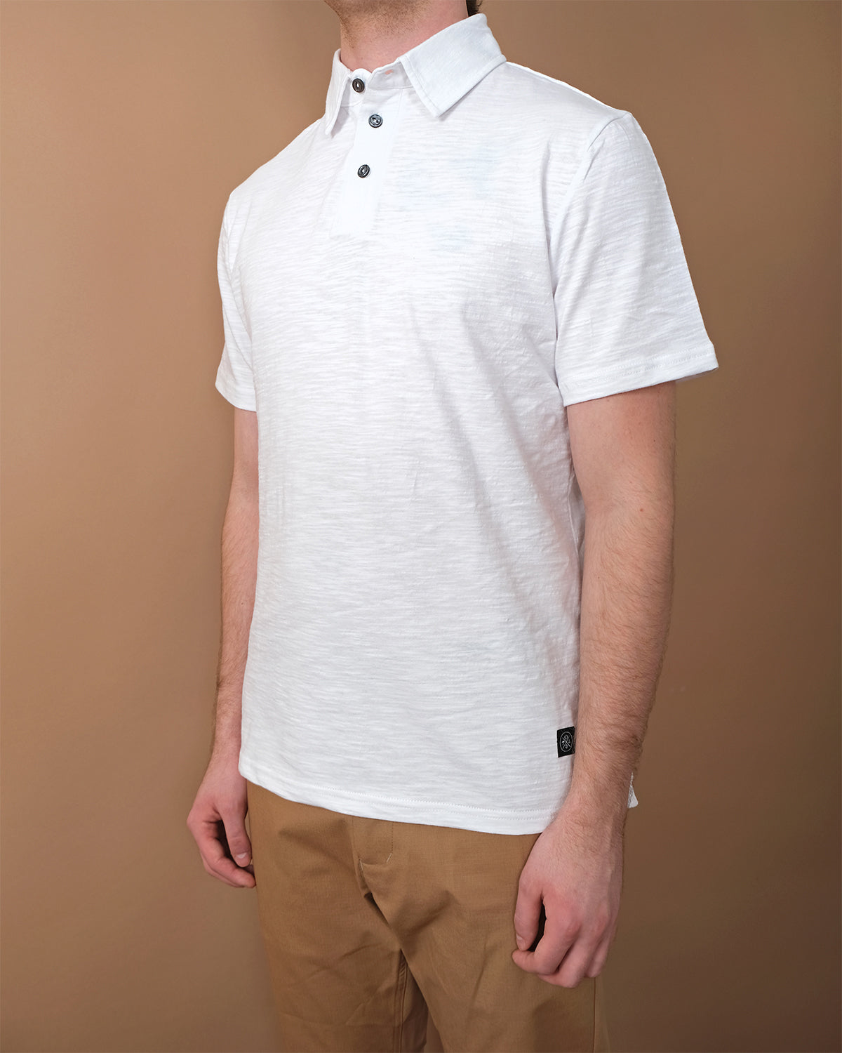 Outclass Slub Polo White-Men&#39;s Shirts-Brooklyn-Vancouver-Yaletown-Canada