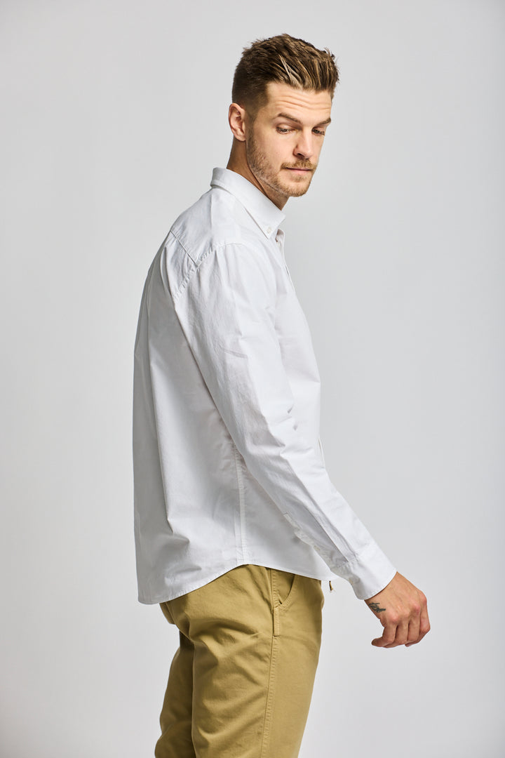 Easy Mondays Shirt Poplin - White-Men's Shirts-Brooklyn-Vancouver-Yaletown-Canada