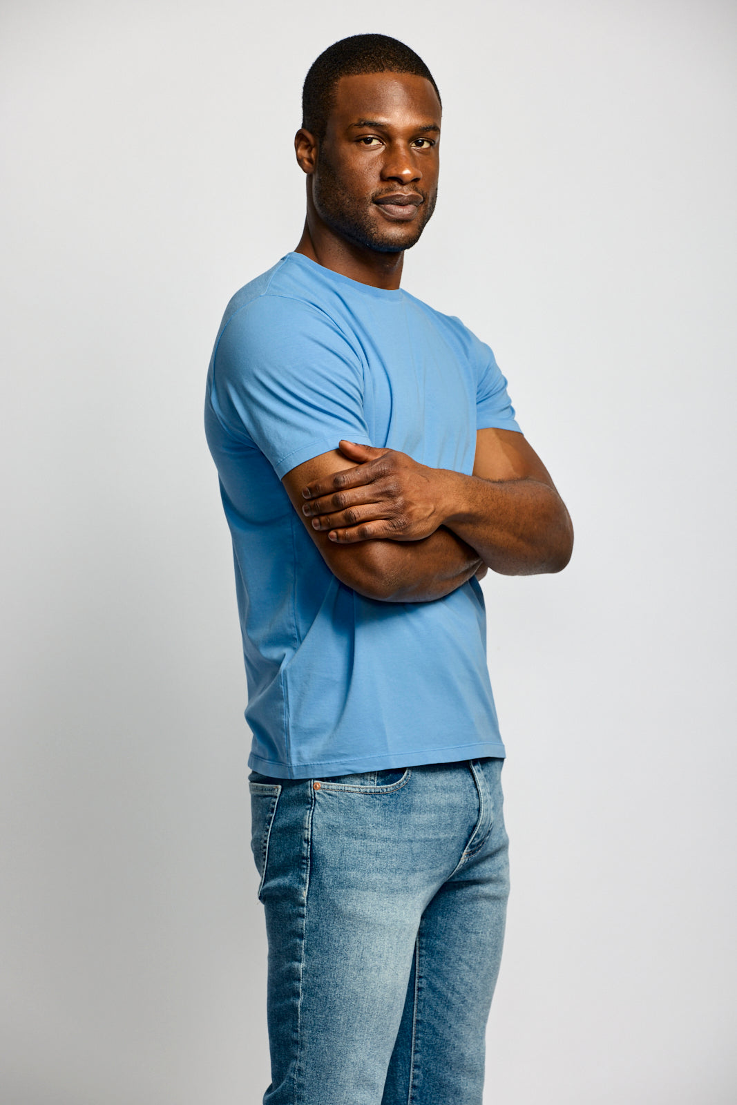 Easy Mondays Crew Neck T Azure-Men's T-Shirts-Brooklyn-Vancouver-Yaletown-Canada