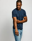 Easy Mondays T Shirt V Neck Navy-Men's T-Shirts-Brooklyn-Vancouver-Yaletown-Canada