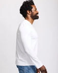 Easy Mondays Long Sleeve Crew Neck T-Shirt - White-Men's T-Shirts-Brooklyn-Vancouver-Yaletown-Canada