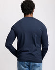 Easy Mondays Long Sleeve Crew Neck T-Shirt - Navy-Men's T-Shirts-Brooklyn-Vancouver-Yaletown-Canada