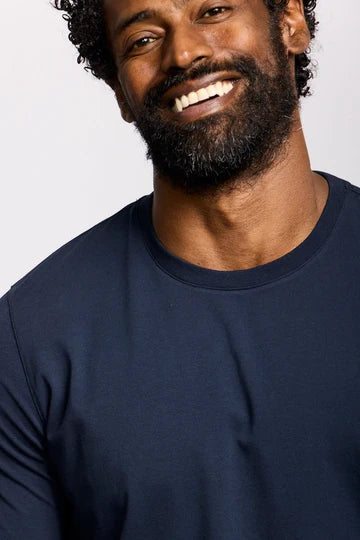 Easy Mondays Long Sleeve Crew Neck T-Shirt - Navy-Men's T-Shirts-Brooklyn-Vancouver-Yaletown-Canada