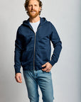 Easy Mondays Slub Cotton Zip Hoodie Navy-Men's Sweatshirts-Brooklyn-Vancouver-Yaletown-Canada