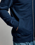 Easy Mondays Slub Cotton Zip Hoodie Navy-Men's Sweatshirts-Brooklyn-Vancouver-Yaletown-Canada