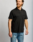 Easy Mondays Slub Cotton Polo Black-Men's T-Shirts-Brooklyn-Vancouver-Yaletown-Canada
