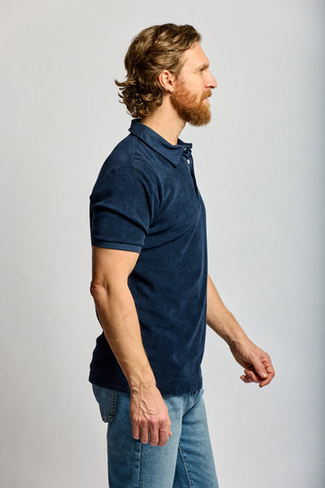 Easy Mondays Towel Terry Polo Navy-Men's T-Shirts-Brooklyn-Vancouver-Yaletown-Canada