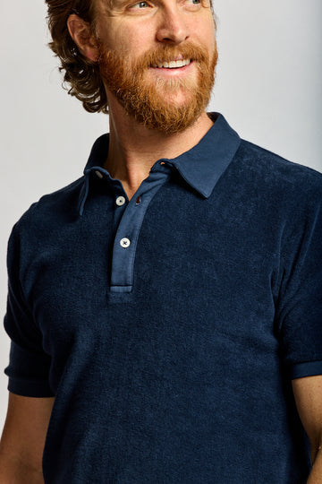 Easy Mondays Towel Terry Polo Navy-Men's T-Shirts-Brooklyn-Vancouver-Yaletown-Canada